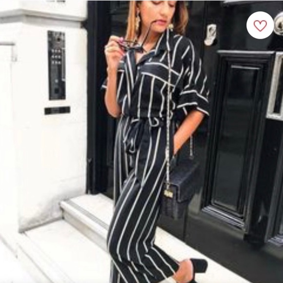 H&M Pants - NWT H&M Striped Short Sleeve Jumpsuit